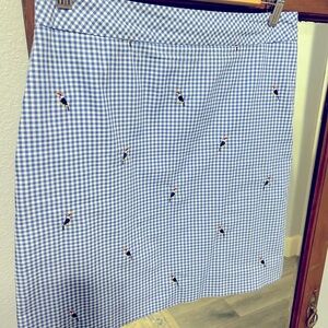 Talbots 6P Blue and White Gingham Skirt